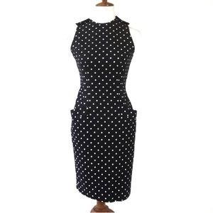 VTG Geary Roark kamisato polka dot sheath dress 4